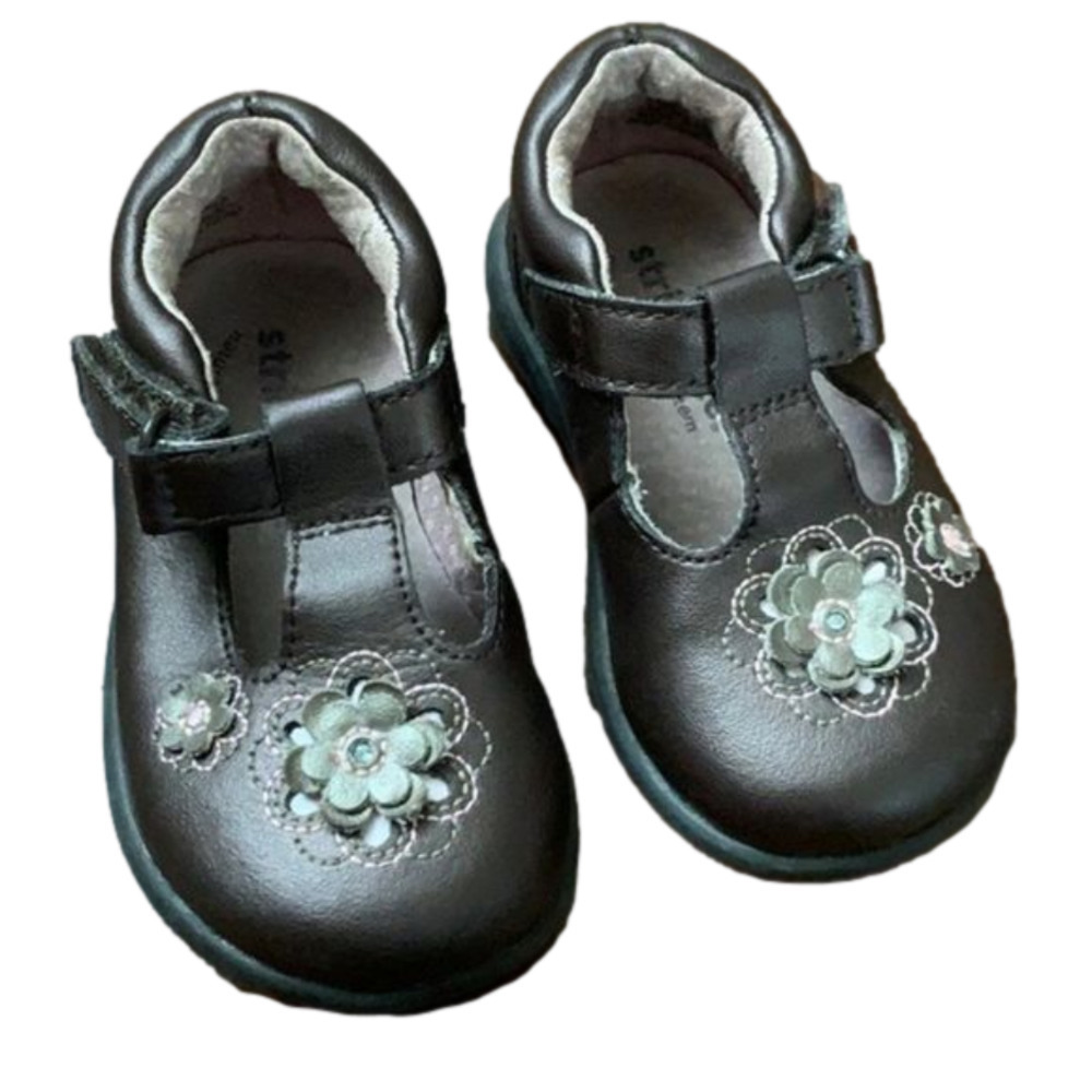 Stride Rite Black Floral Kids Sneakers